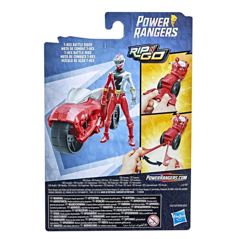 Power Rangers Dino Fury - Rip N Go - Moto de combate T-Rex y Dino Fury Red Ranger product image 1