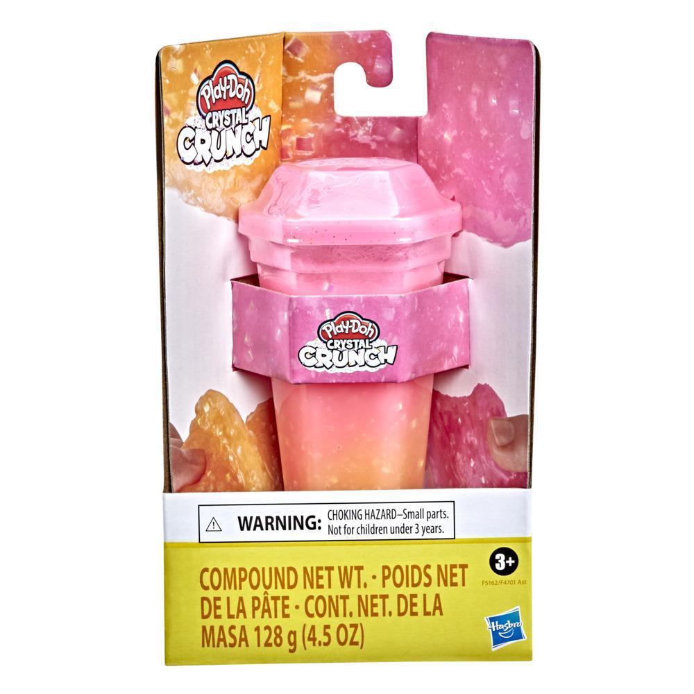 Play-Doh Crystal Crunch - Lata individual de masa rosa y naranja product thumbnail 1