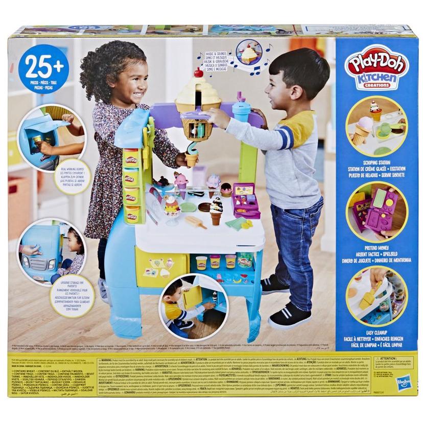  Play-Doh Kitchen Creations - Juego de camión de helado para  niños, 20 accesorios de cocina, 5 colores, juguetes preescolares para niñas  y niños de 3 años en adelante : Juguetes y Juegos