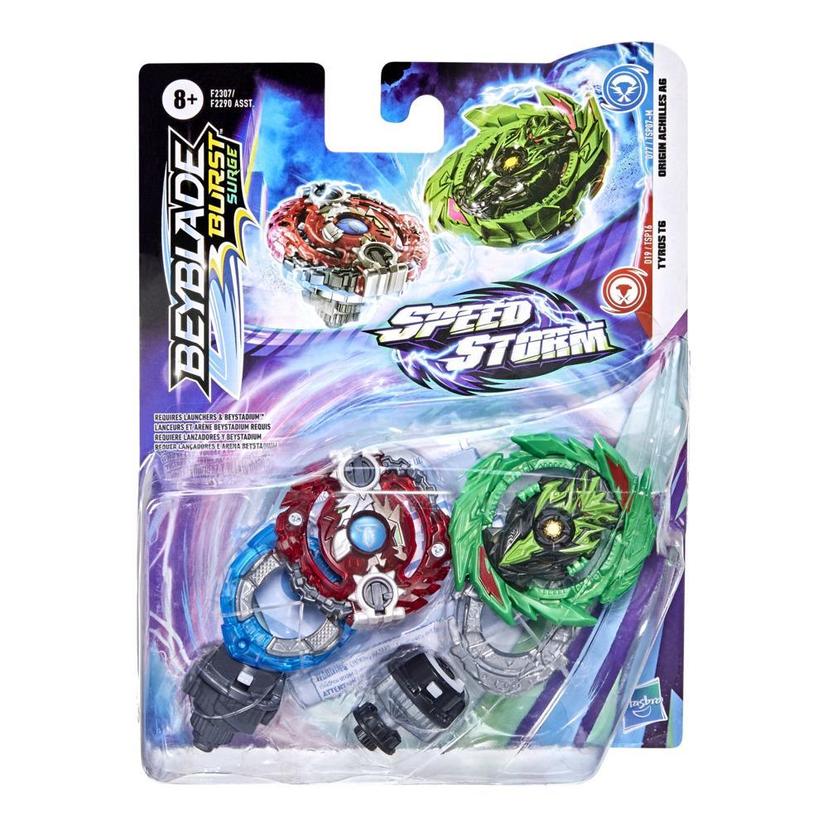 Beyblade Burst Surge Speedstorm - Kit doble - Origin Achilles A6 y Tyros T6 product image 1