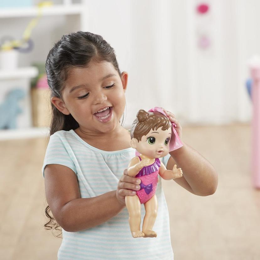 Baby Alive Bebé Chapoteos y abrazos - Muñeca con cabello castaño para juego acuático - Con accesorios, juguete para niños y niñas de 3 años en adelante product image 1