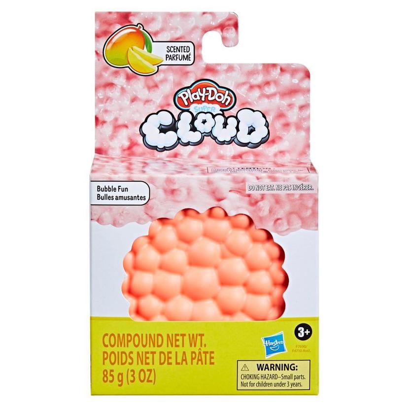 Play-Doh Super Cloud Bubble Fun - Lata individual de masa rosada y naranja con aroma de mango product image 1