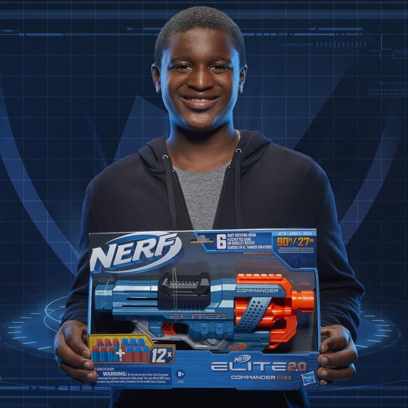 Lanzador Nerf Elite 2.0 Commander RD-6 - 12 dardos Nerf oficiales, tambor giratorio de 6 dardos, capacidad de personalización incorporada product image 1