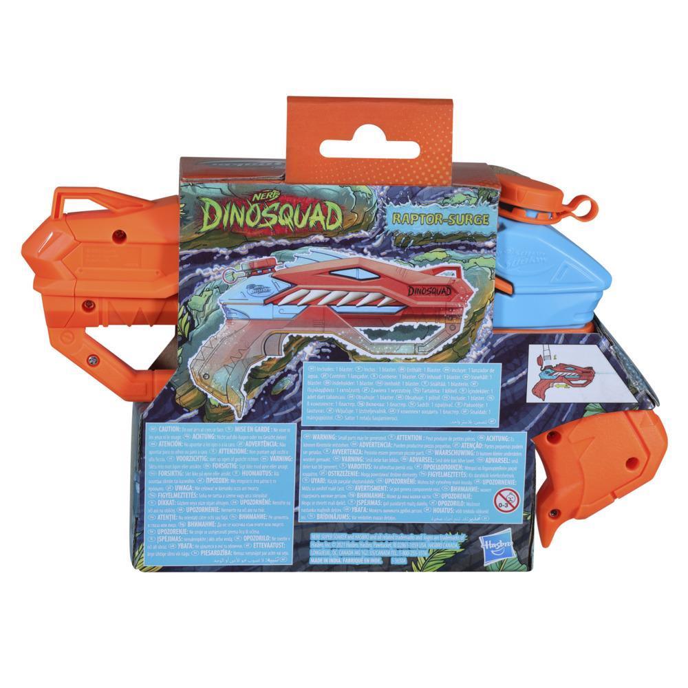 Nerf Super Soaker DinoSquad, blaster à eau Raptor-Surge actionné par la détente, jeu d'eau extérieur d'été product thumbnail 1