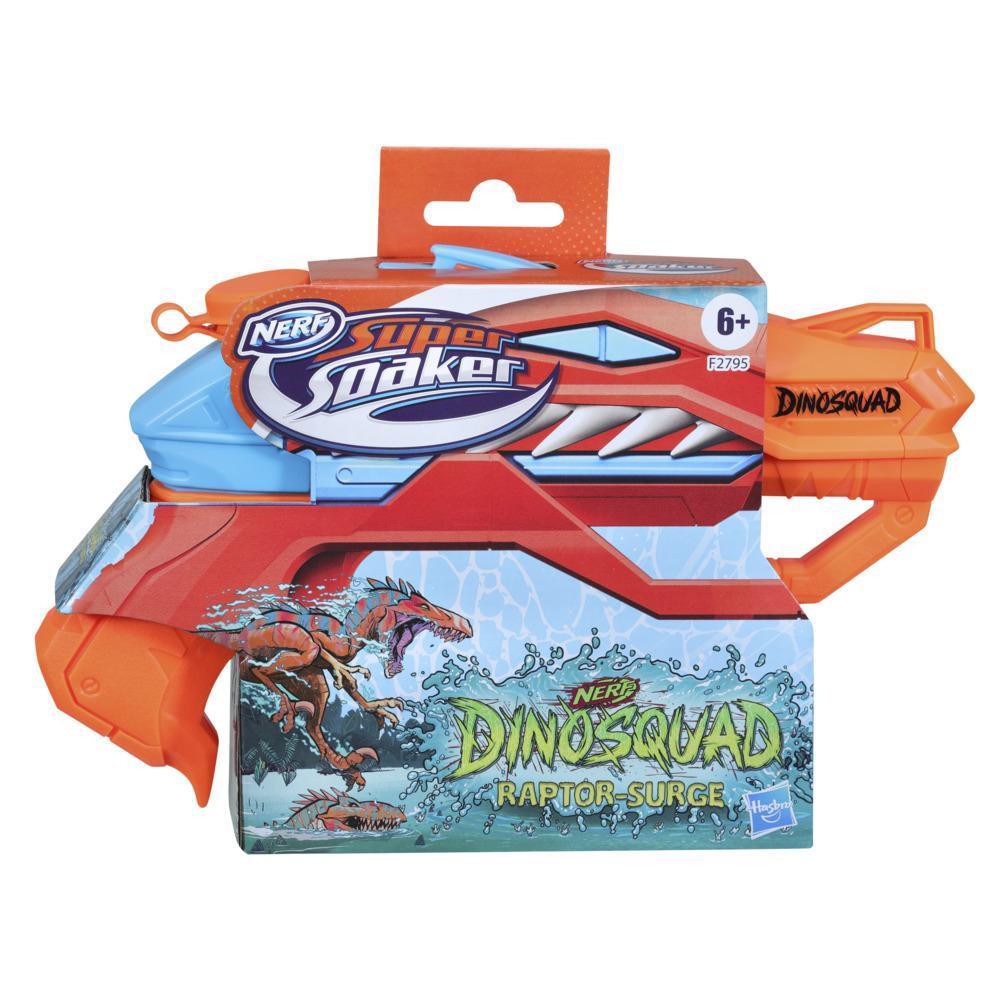 Nerf Super Soaker DinoSquad, blaster à eau Raptor-Surge actionné par la détente, jeu d'eau extérieur d'été product thumbnail 1