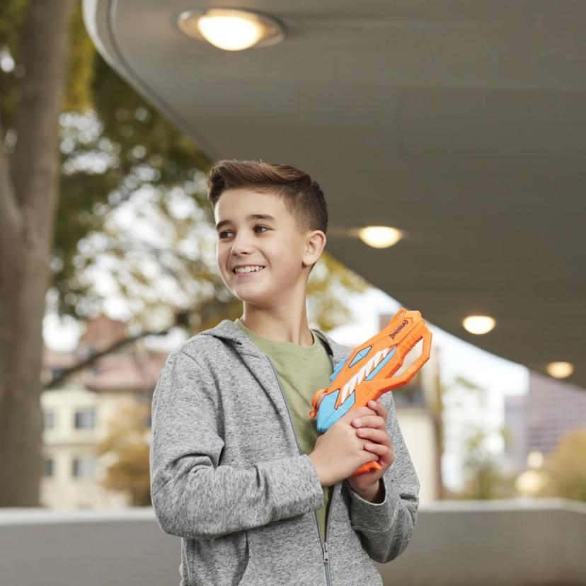 Nerf Super Soaker DinoSquad, blaster à eau Raptor-Surge actionné par la détente, jeu d'eau extérieur d'été product image 1