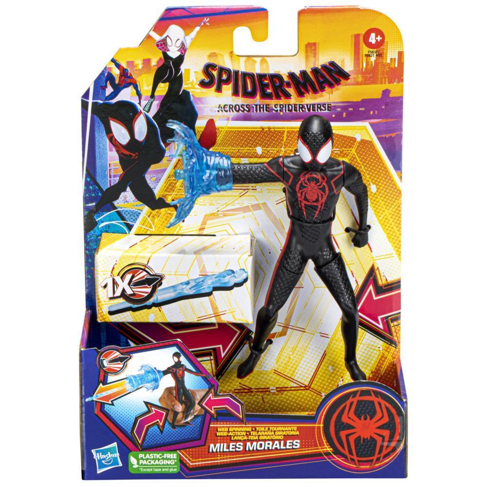 Marvel Spider-Man: Across the Spider-Verse, figurine deluxe Miles Morales Toile tournante de 15 cm, pour enfants, dès 4 ans product thumbnail 1