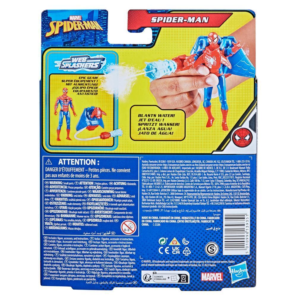 Marvel Spider-Man, figurine Spider-Man Héros aquatique de 10 cm avec accessoire à jet d'eau product thumbnail 1