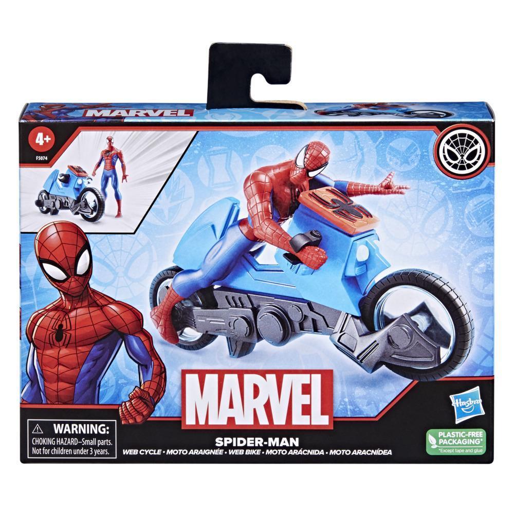 Marvel Spider-Man Moto araignée, véhicule avec figurine de collection Spider-Man de 15 cm, pour enfants à partir de 4 ans product thumbnail 1