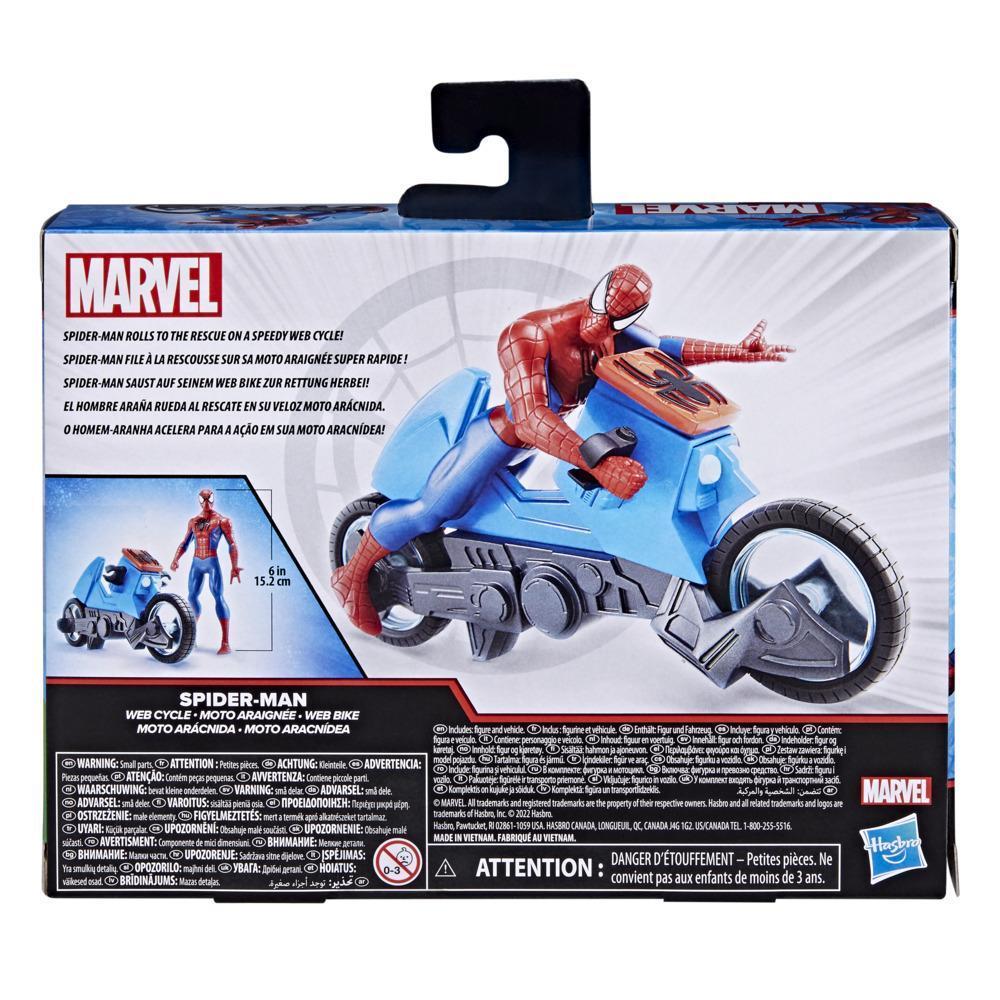 Marvel Spider-Man Moto araignée, véhicule avec figurine de collection Spider-Man de 15 cm, pour enfants à partir de 4 ans product thumbnail 1