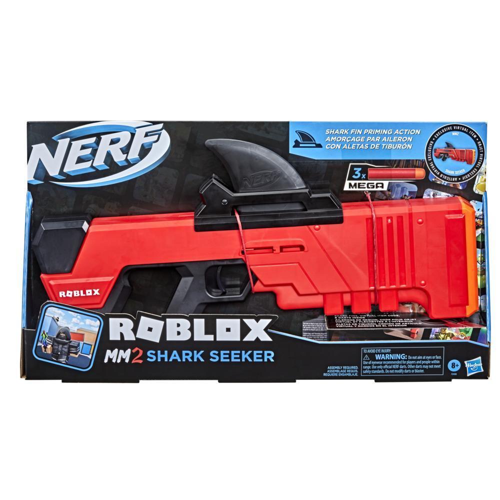 Nerf Roblox MM2, blaster à fléchettes Shark Seeker, 3 fléchettes Nerf Mega, code pour article virtuel dans le jeu product thumbnail 1