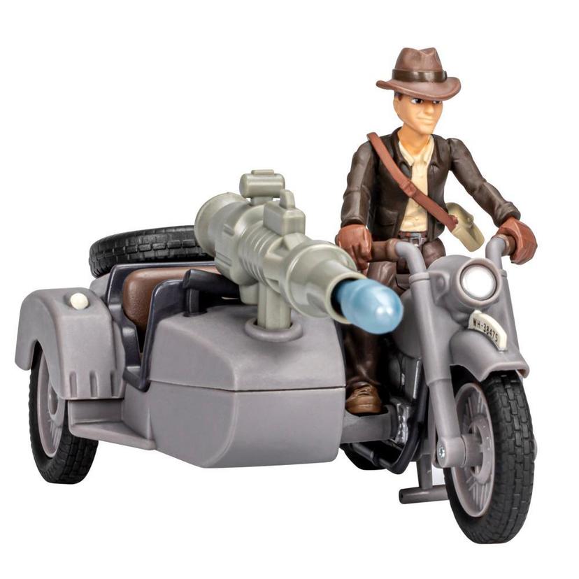 Indiana Jones Worlds of Adventure, figurine Indiana Jones de 6 cm avec véhicule moto et side-car, jouets Indiana Jones product image 1