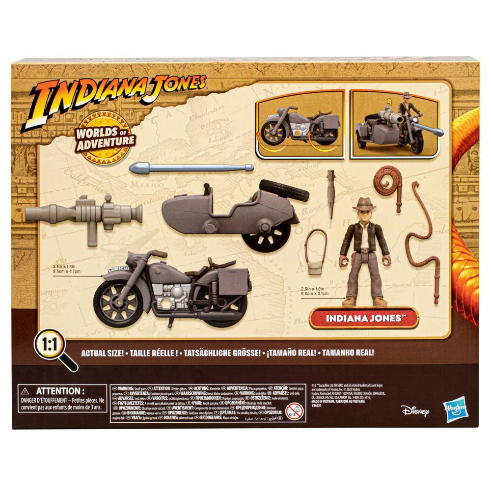 Indiana Jones Worlds of Adventure, figurine Indiana Jones de 6 cm avec véhicule moto et side-car, jouets Indiana Jones product thumbnail 1