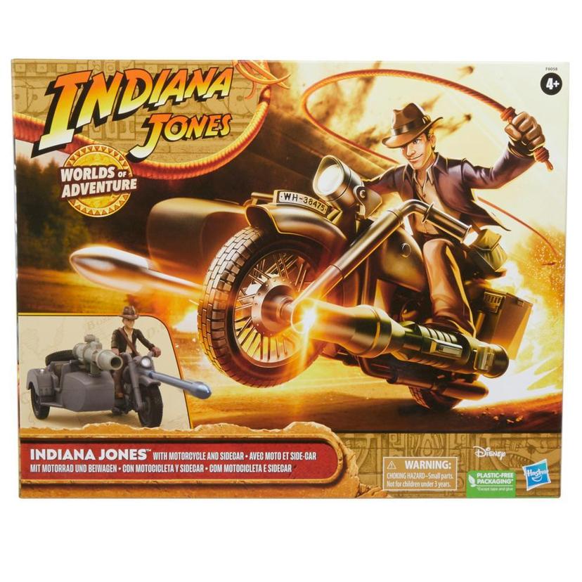 Indiana Jones Worlds of Adventure, figurine Indiana Jones de 6 cm avec véhicule moto et side-car, jouets Indiana Jones product image 1