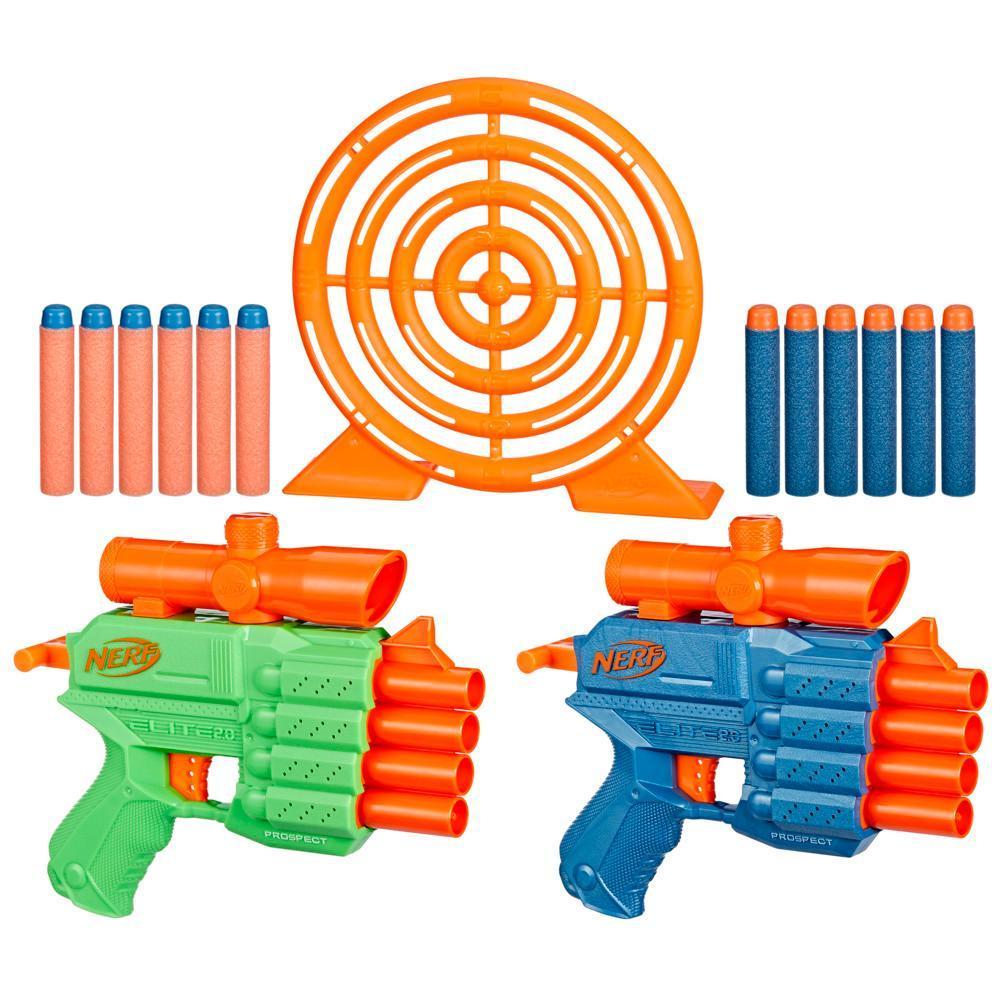 Nerf Elite 2.0 Face Off Target Set, inclut 2 blasters à fléchette en mousse, cible et 12 fléchettes Nerf Elite product thumbnail 1