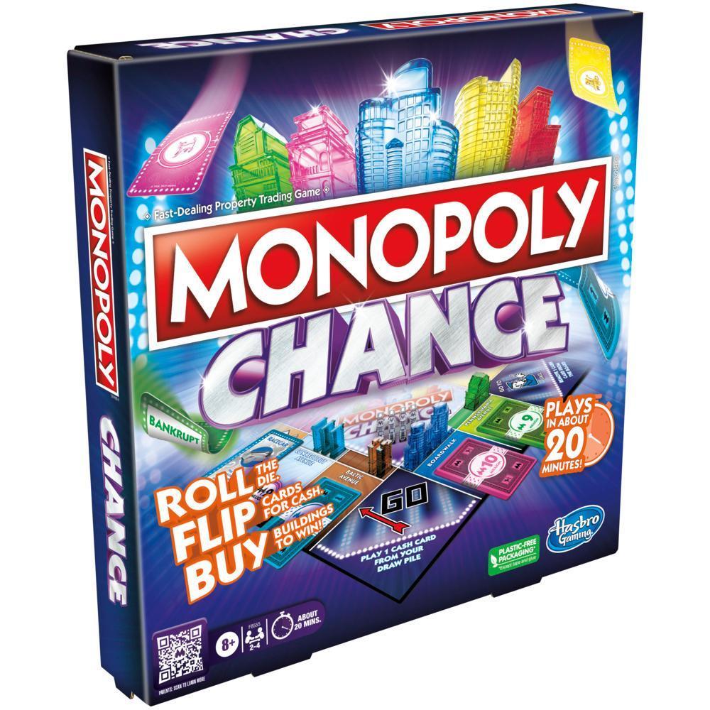 Monopoly Chance, jeu de plateau Monopoly rapide, environ 20 min., à partir de 8 ans product thumbnail 1