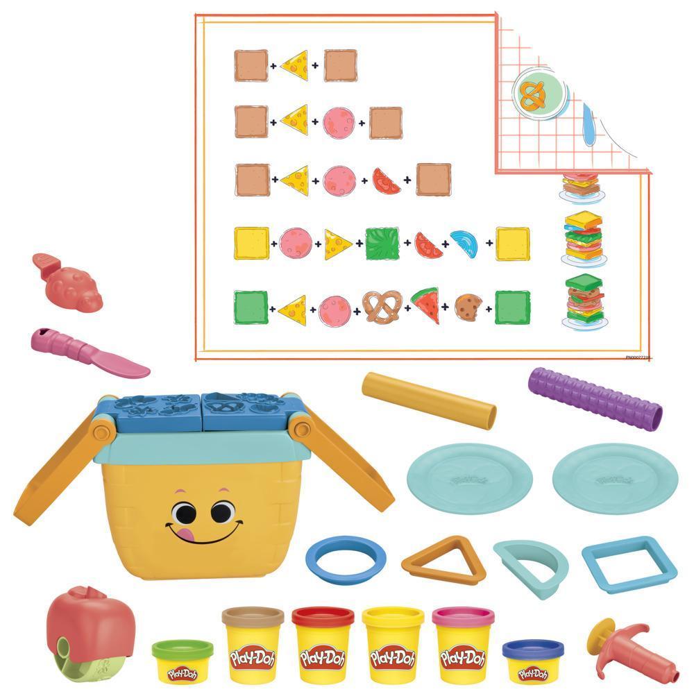 Play-Doh, Pique-nique des formes, 12 outils et 6 pots de pâte à modeler, jouets préscolaires product thumbnail 1