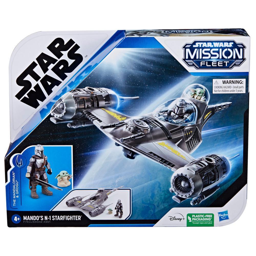 Star Wars Mission Fleet Mando's N-1 Starfighter, Grogu et Mandalorien, jouets Star Wars product thumbnail 1