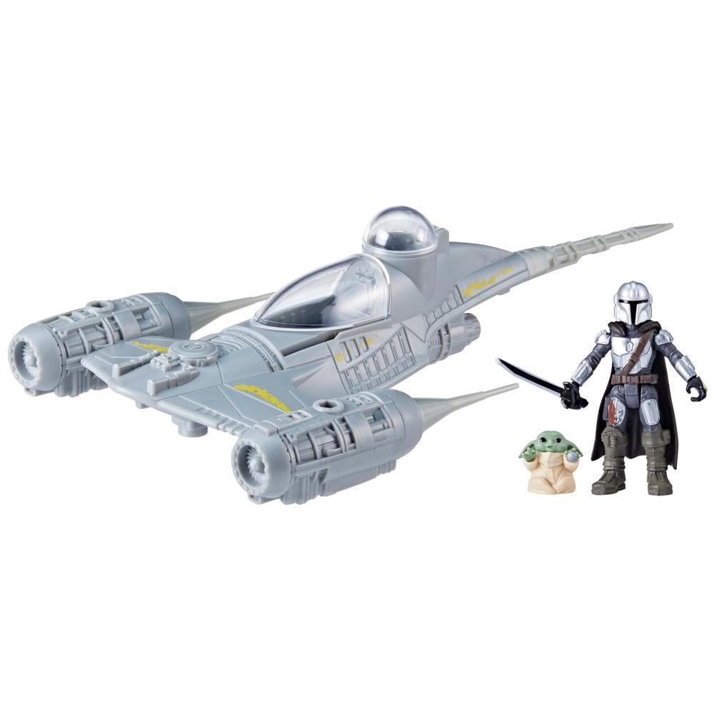 Star Wars Mission Fleet Mando's N-1 Starfighter, Grogu et Mandalorien, jouets Star Wars product thumbnail 1