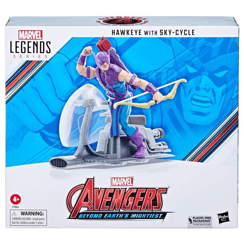 Hasbro Marvel Legends Series, figurine de 15 cm Hawkeye avec Sky-Cycle Avengers 60e anniversaire product image 1