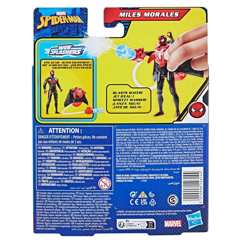 Marvel Spider-Man Aqua Web Warriors, figurine Miles Morales de 10 cm avec accessoire à jet d'eau réutilisable product thumbnail 1