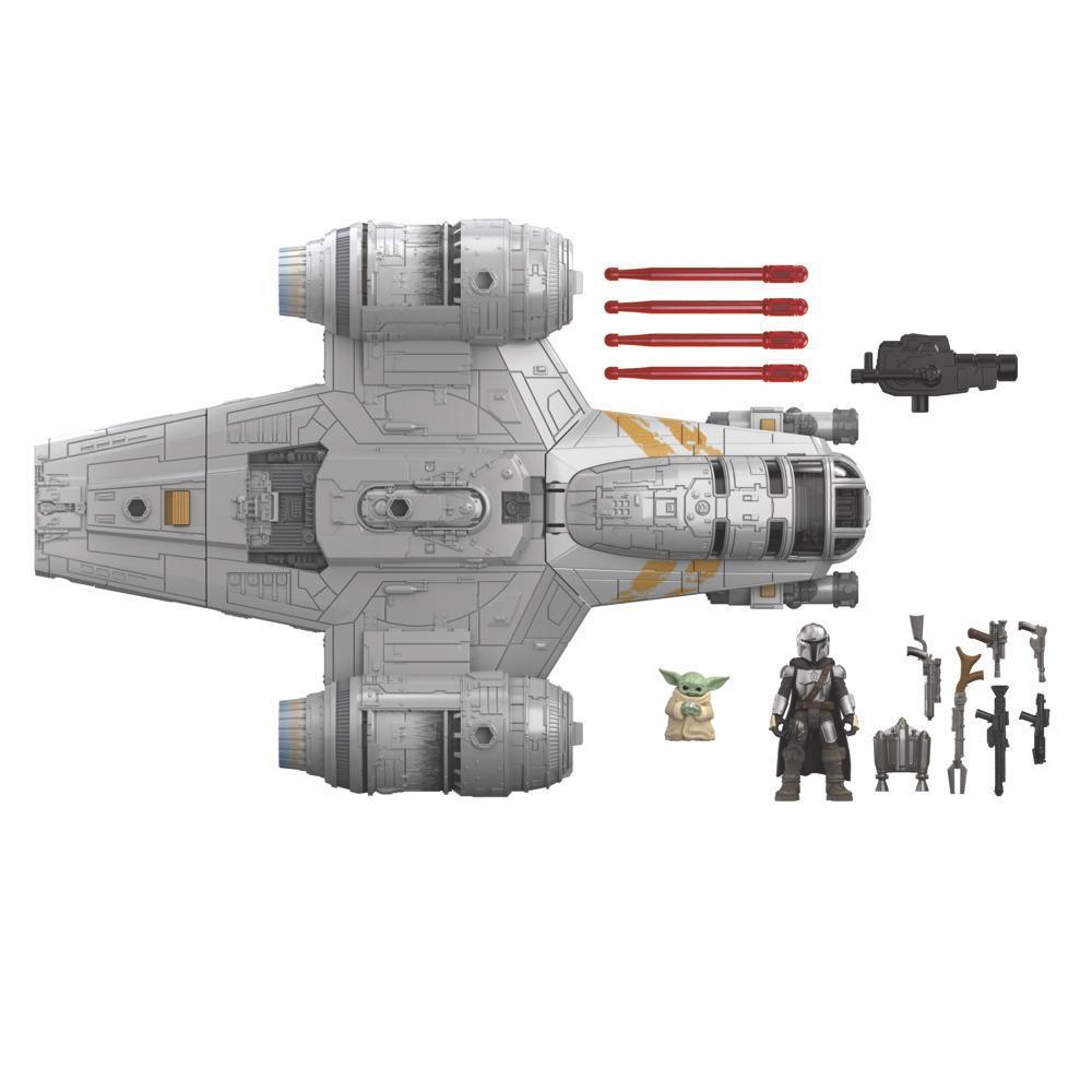 Star Wars Mission Fleet The Mandalorian The Child Razor Crest Fuite dans la bordure extérieure, figurine de 6 cm et véhicule product thumbnail 1