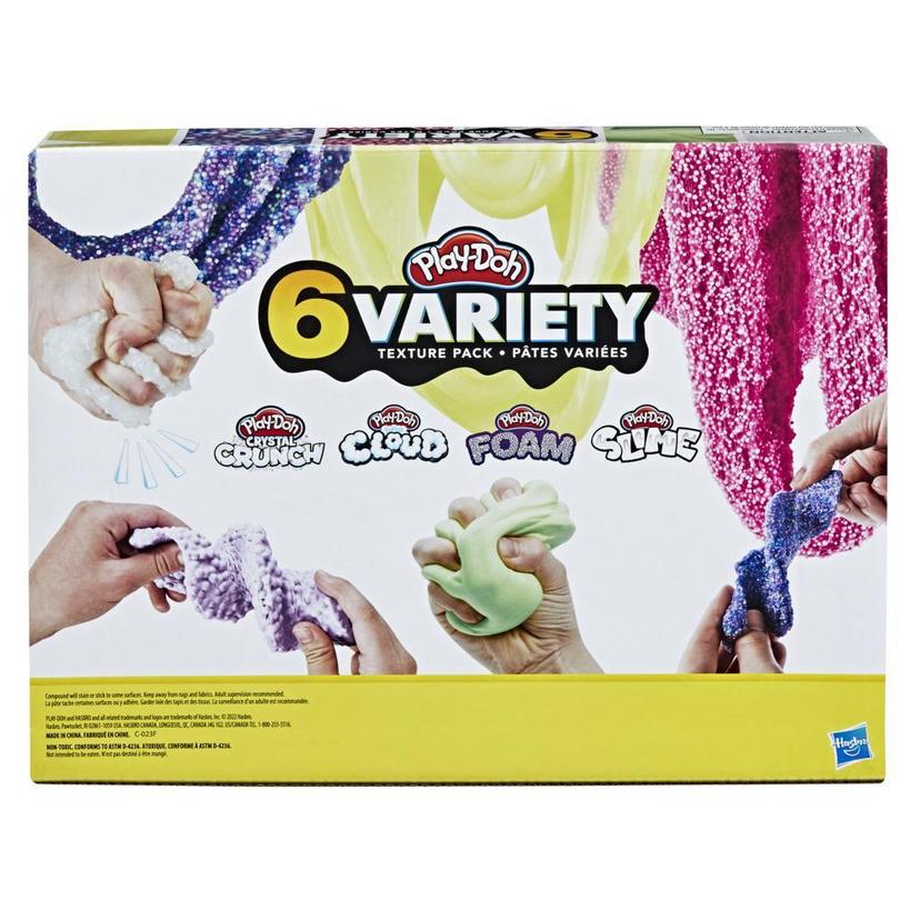 Play-Doh Slime, pack de 6 pots de pâte texturée et parfumée Crystal Crunch, Super Cloud et Foam product image 1