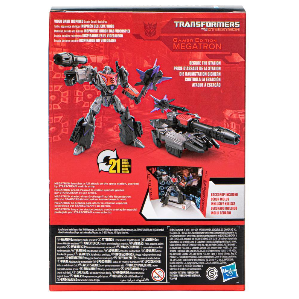 Transformers Generations Studio Series figurine 04 Gamer Edition Megatron classe Voyageur à conversion de 16,5 cm product thumbnail 1