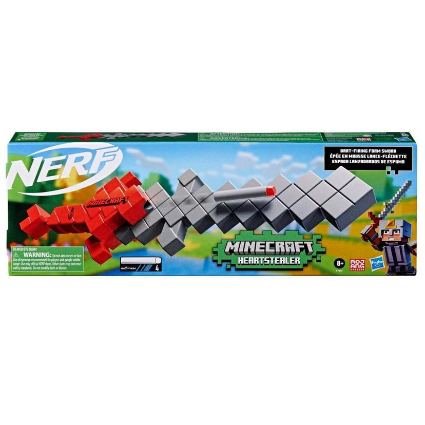 Nerf Minecraft, épée Heartstealer, 4 fléchettes en mousse Nerf Elite, lame en mousse, lance-fléchette product image 1
