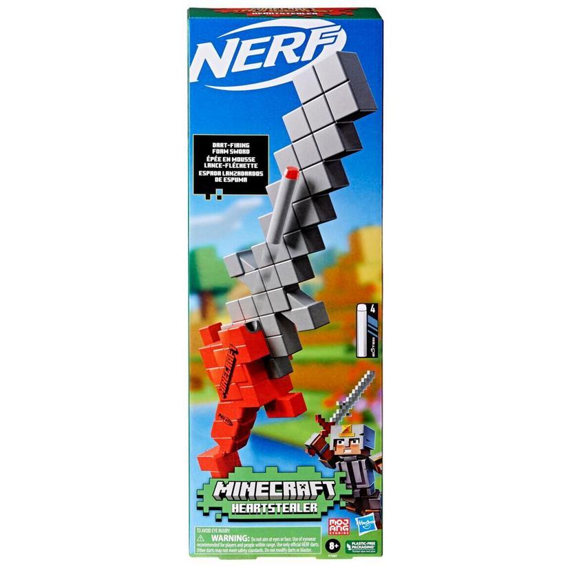 Nerf Minecraft, épée Heartstealer, 4 fléchettes en mousse Nerf Elite, lame en mousse, lance-fléchette product image 1
