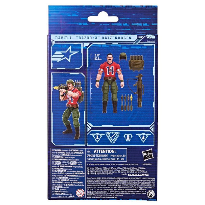 G.I. Joe Classified Series, figurine David L. "Bazooka" Katzenbogen 62 de collection, accessoires, emballage spécial product image 1