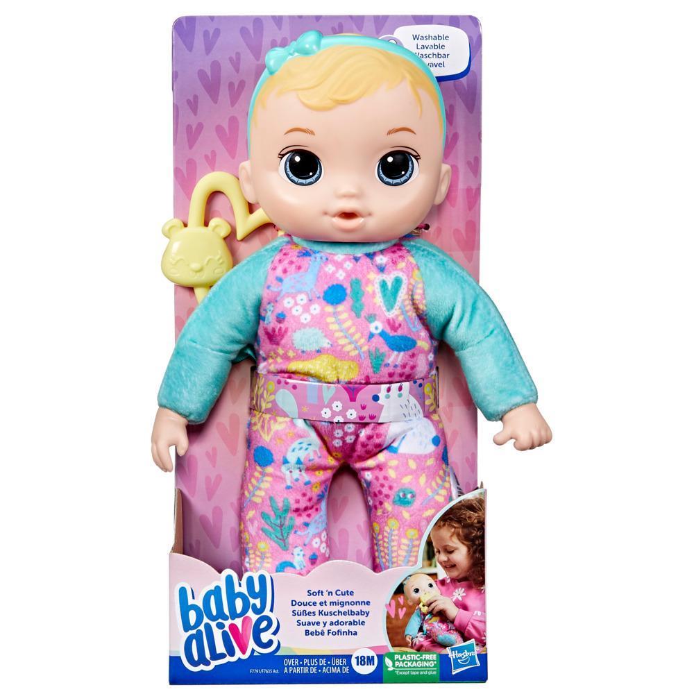 Baby Alive Soft 'n Cute, cheveux blonds, première poupée de bébé, lavable au corps souple, 28 cm, pour jeunes enfants, dès 18 mois, product thumbnail 1