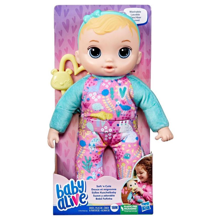Baby Alive Soft 'n Cute, cheveux blonds, première poupée de bébé, lavable au corps souple, 28 cm, pour jeunes enfants, dès 18 mois, product image 1