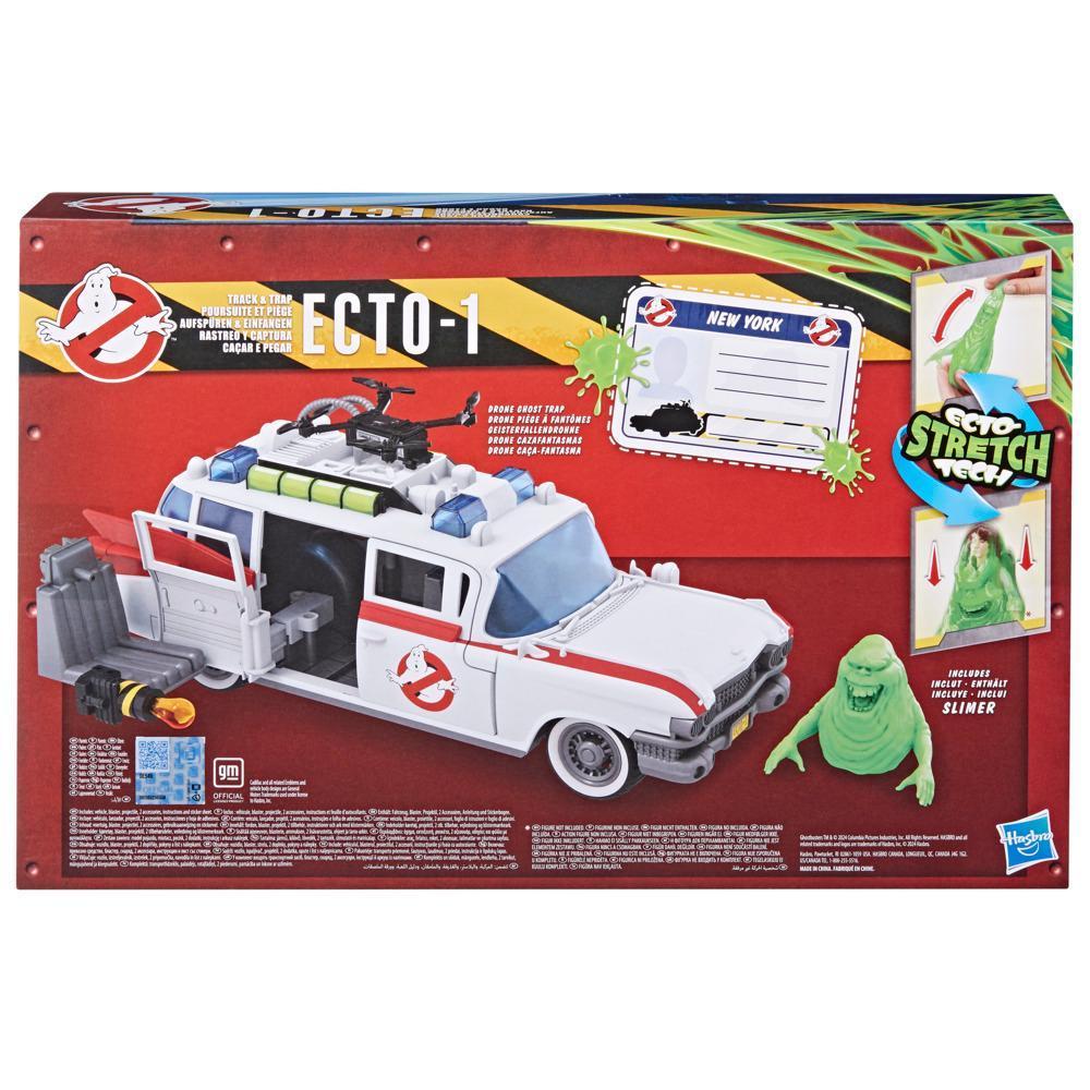 Ghostbusters Ecto-1 Poursuite et piège, voiture avec Slimer Grand frisson avec technologie Ecto-Stretch, jouets Ghostbusters, à partir de 4 ans product thumbnail 1