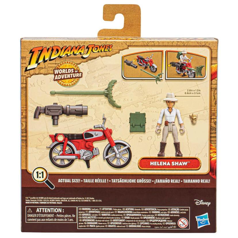 Indiana Jones Worlds of Adventure, Helena Shaw avec moto, figurine et véhicule (échelle 6 cm) product image 1