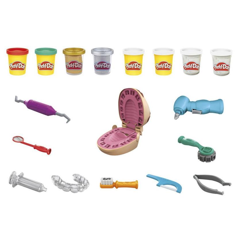 Play-Doh Cabinet dentaire pour enfants avec 8 pots de pâte à modeler atoxique aux couleurs assorties, dès 3 ans product image 1
