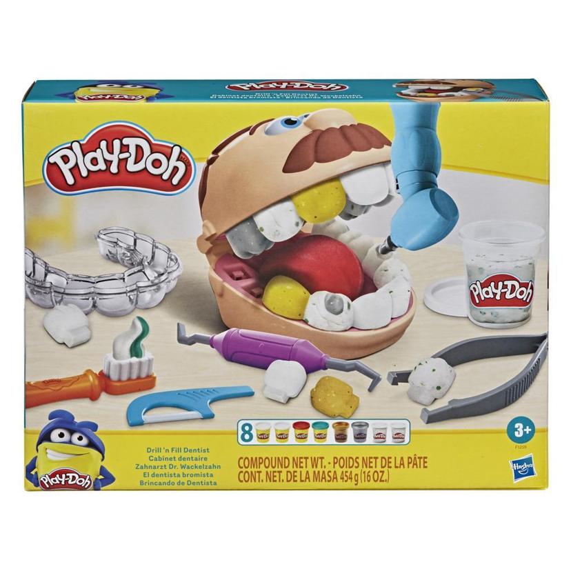 Play-Doh Cabinet dentaire pour enfants avec 8 pots de pâte à modeler atoxique aux couleurs assorties, dès 3 ans product image 1