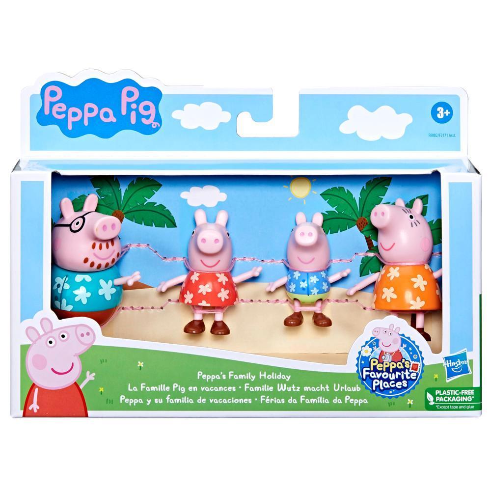 Peppa Pig, La Famille Pig en vacances, 4 figurines Peppa Pig sur le thème des vacances, jouets préscolaires product thumbnail 1