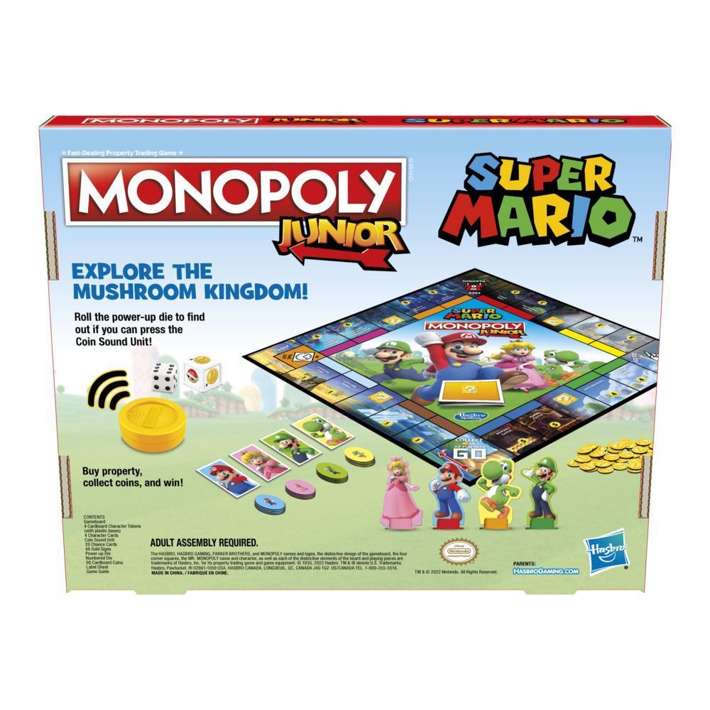 Monopoly Junior Super Mario, jeu de plateau, dès 5 ans, On explore le Royaume Champignon avec Mario, Peach, Yoshi ou Luigi product thumbnail 1