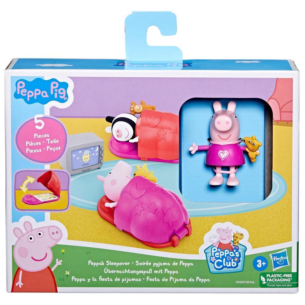 Peppa Pig, coffret Soirée pyjama de Peppa, 2 figurines et 3 accessoires thématiques, jouet préscolaire product thumbnail 1