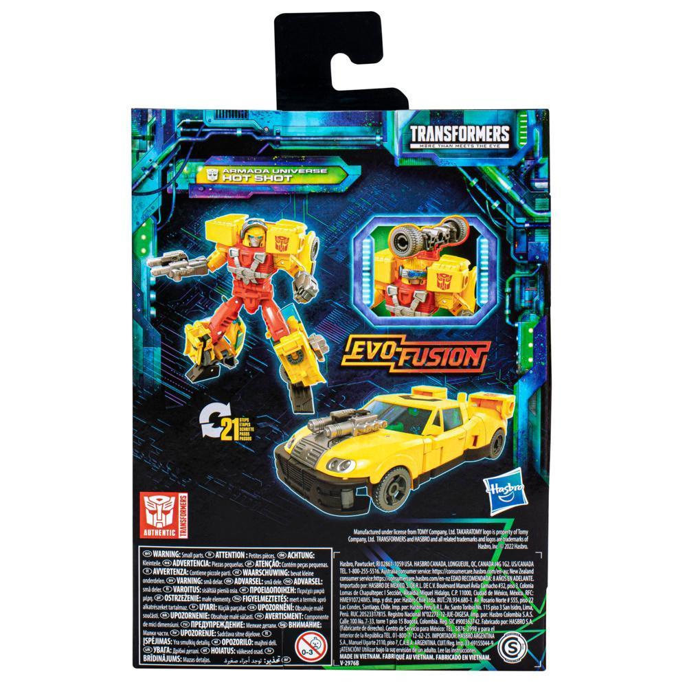 Transformers Legacy Evolution, figurine Armada Universe Hot Shot à conversion de 14 cm, classe Deluxe product thumbnail 1