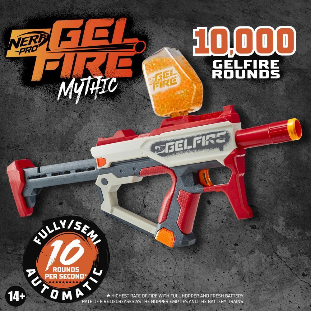 Nerf Pro Gelfire, blaster Mythic avec 10 000 billes Gelfire, chargeur-trémie, pile rechargeable product thumbnail 1