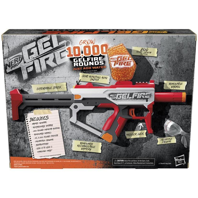 Nerf Pro Gelfire, blaster Mythic avec 10 000 billes Gelfire, chargeur-trémie, pile rechargeable product image 1