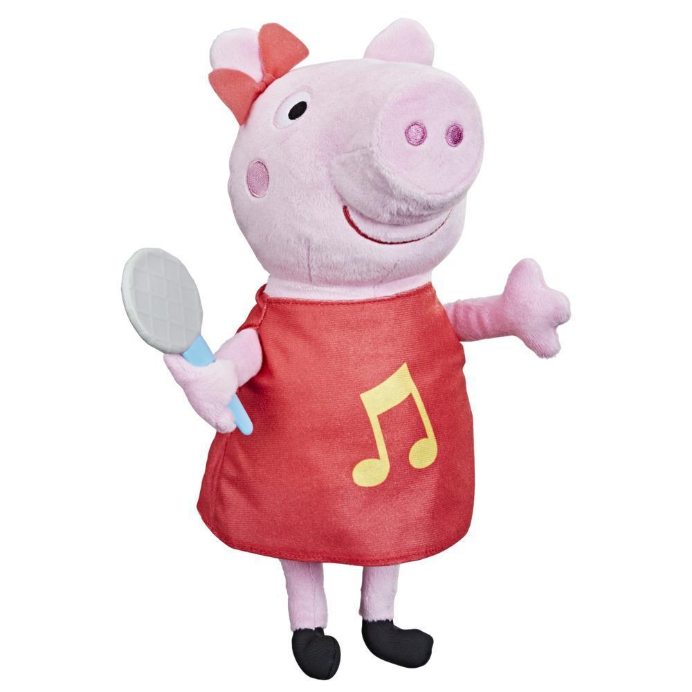 Peppa Pig Peppa chante, peluche chantante avec robe rouge pailletée et boucle, chante 3 chansons, dès 3 ans product thumbnail 1