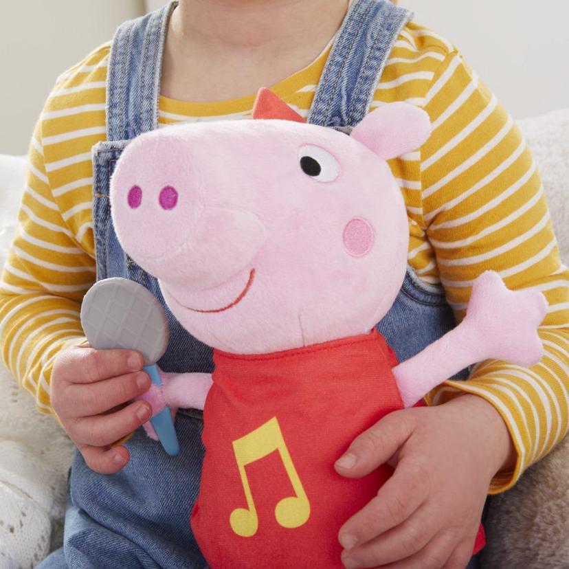 Peppa Pig Peppa chante, peluche chantante avec robe rouge pailletée et boucle, chante 3 chansons, dès 3 ans product image 1