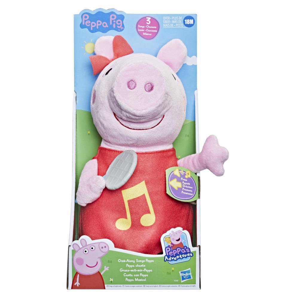 Peppa Pig Peppa chante, peluche chantante avec robe rouge pailletée et boucle, chante 3 chansons, dès 3 ans product thumbnail 1