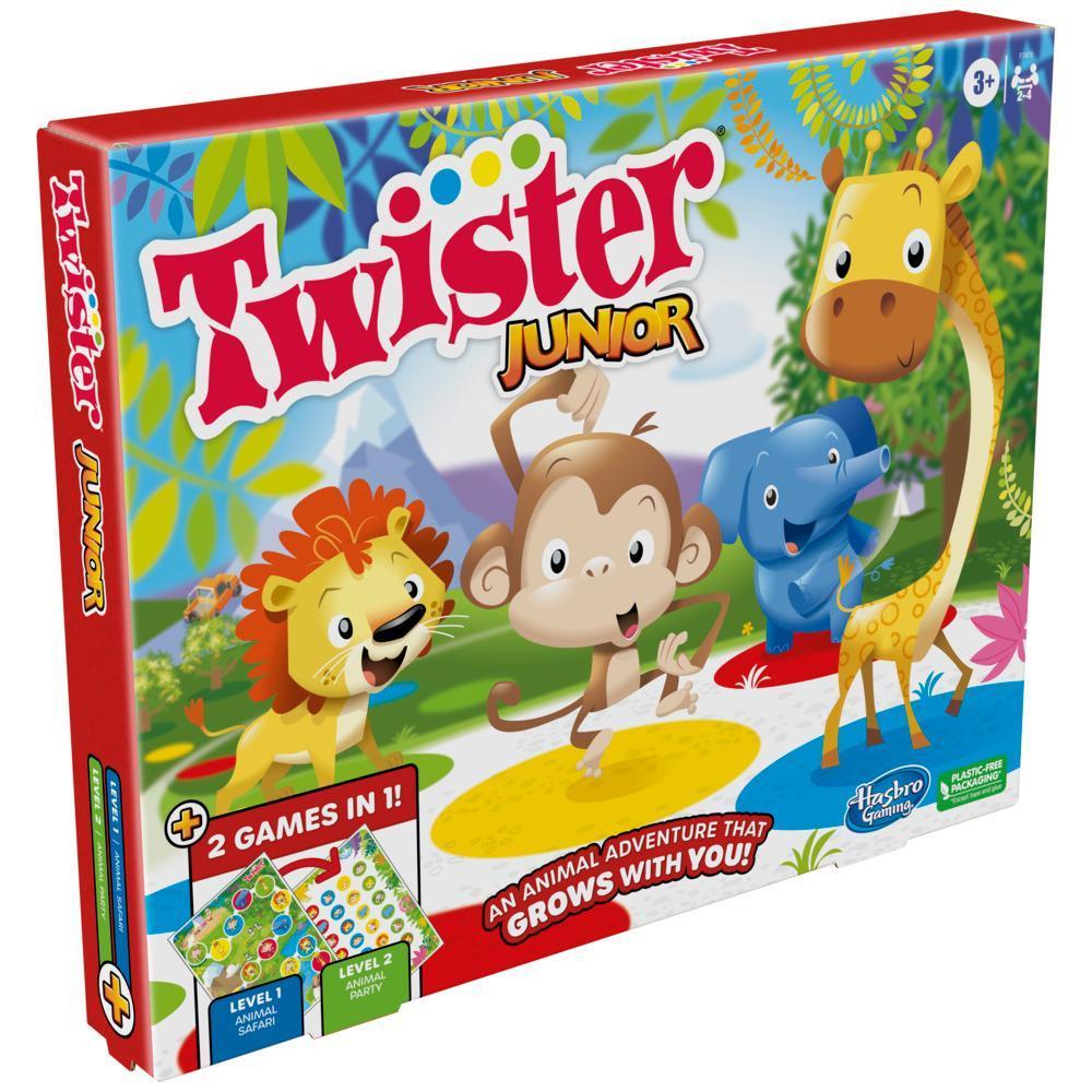 Jeu Twister Junior, tapis réversible aventure animalière, jeu pour 2 à 4 joueurs, à partir de 3 ans product thumbnail 1