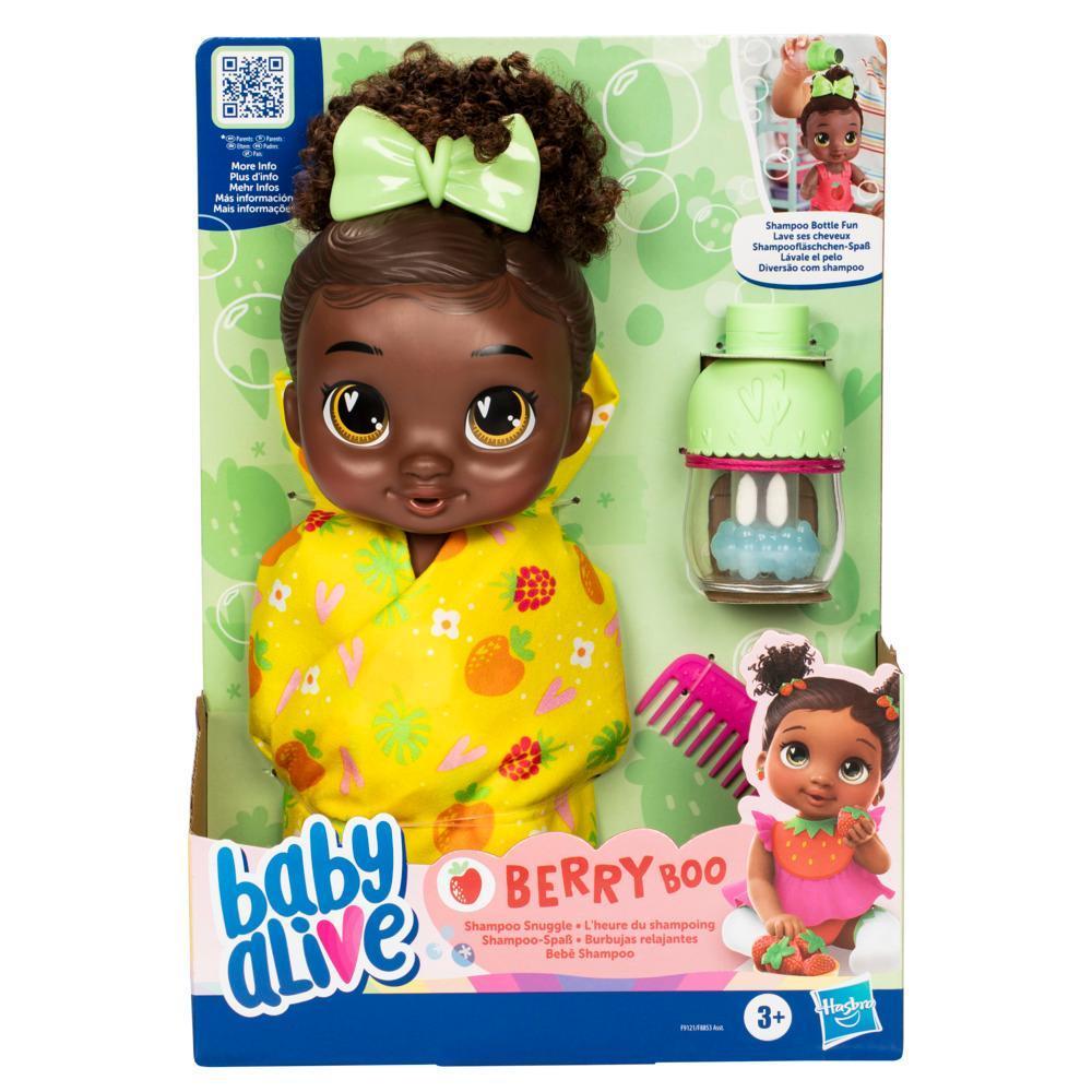 Baby Alive, poupée Berry Boo L'heure du shampooing, cheveux noirs, jouet de bain product thumbnail 1