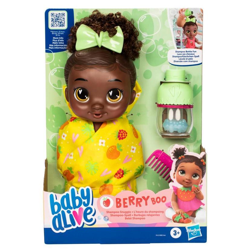 Baby Alive, poupée Berry Boo L'heure du shampooing, cheveux noirs, jouet de bain product image 1