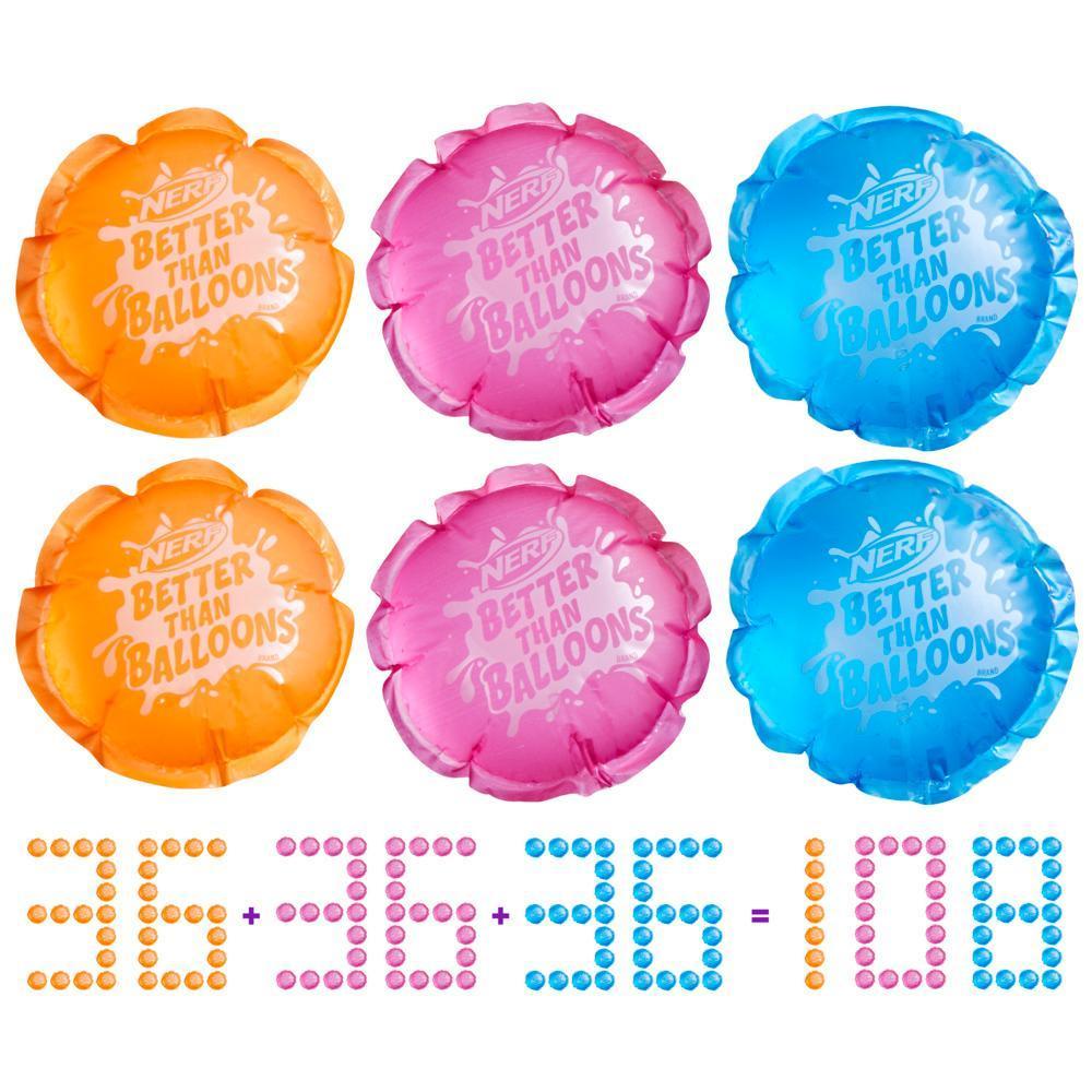 Nerf Better Than Balloons, jouets d'eau, 108 ballons, nettoyage facile, à partir de 3 ans product thumbnail 1